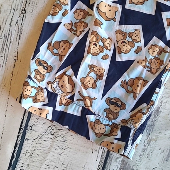 Vintage Y2K Aeropostale Cotton Low Rise Monkey Print Pajama Pants Womens Sz M - Picture 9 of 17